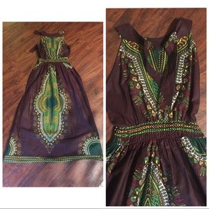 African print maxi dress with pockets